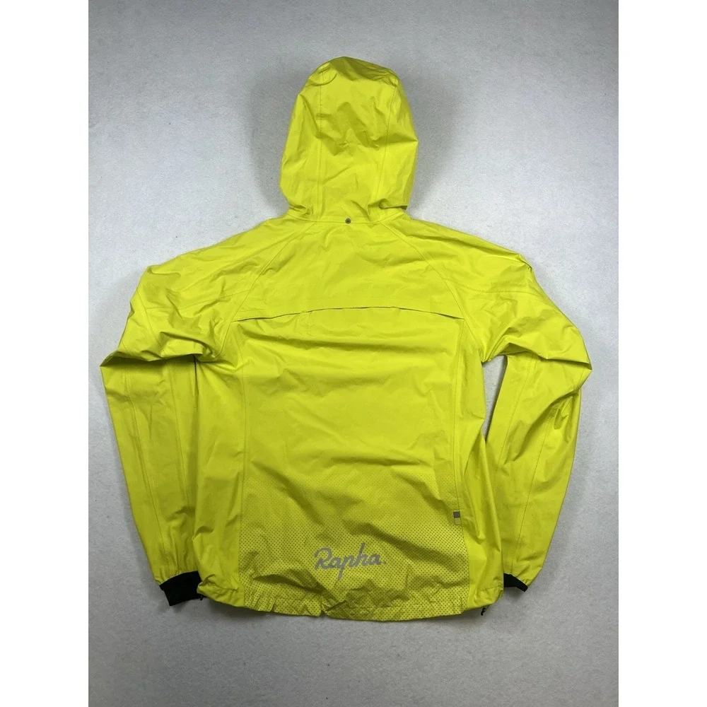 Rapha Commuter Cycling Jacket Yellow Hooded Waterproof Hi Vis Rain Mens - Med